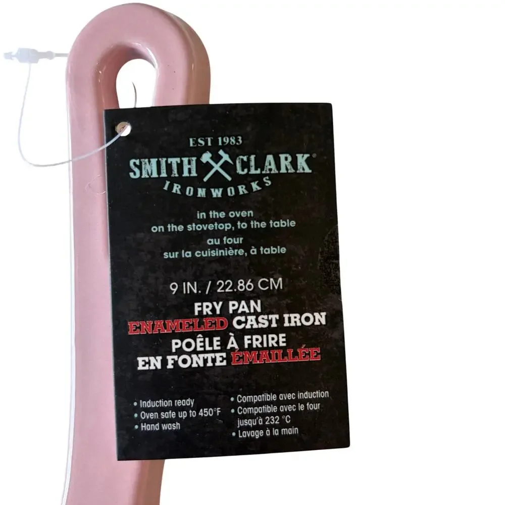 Pink Cast Iron Heart Shaped Skillet 9in Smith & Clark Ironworks Valentine New